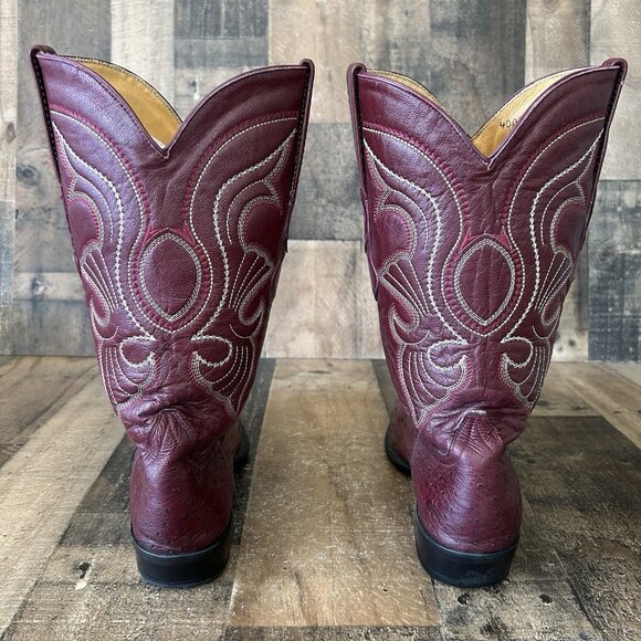 Los Altos Full Quill Ostrich Western Cowboy Boots Mens 10 EE - Picture 5 of 12